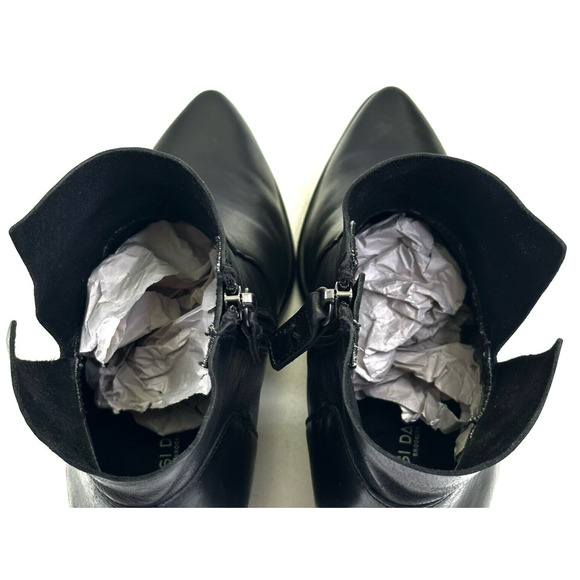 Kelsi Dagger Brooklyn Womens Black Leather Block Heels Ankle Boots Size 7.5 - Picture 7 of 10